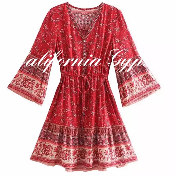 LAST ONE Floral Lantern Sleeve Mini Dress - Picture 7 of 15